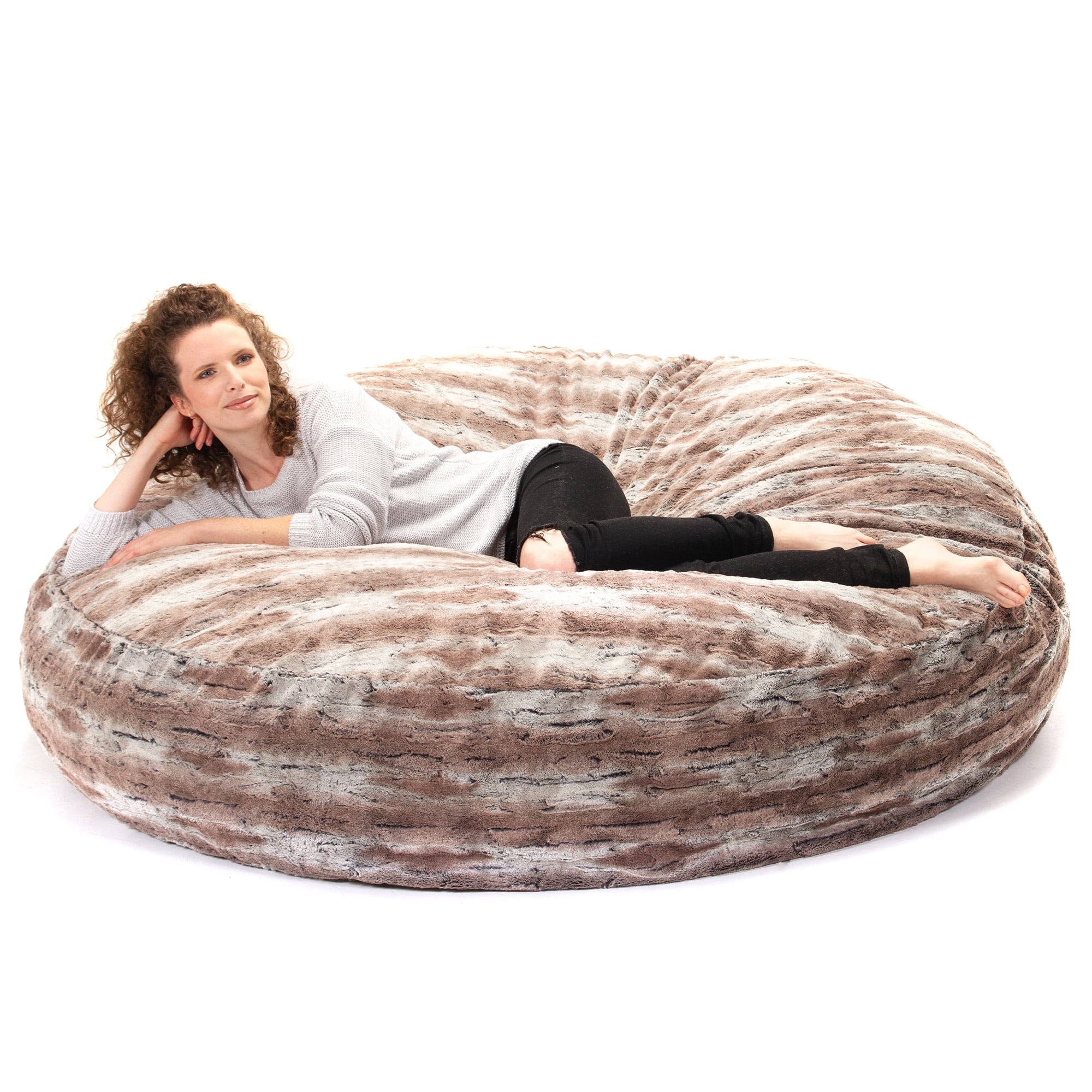 Jaxx 6 Foot Cocoon - Large Bean Bag Chair for Adults, Premium Luxe Faux ...