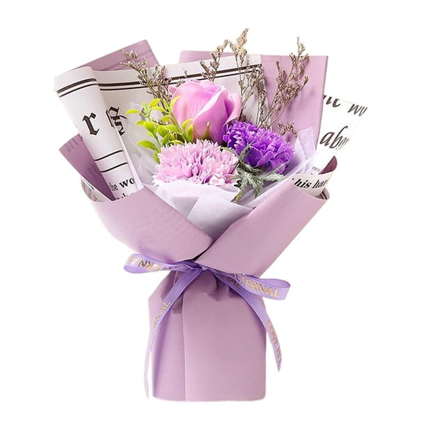Ramo de Flores Artificial Soledad Jabón de Baño Decoración Violeta Aniversario de Boda