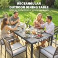 thumbnail image 3 of 59" Outdoor Dining Table for 4-6 People, Grey Wood-Effect PSPC Plastic Top with Rust-Resistant Galvanized Steel Frame, Rectangular Patio Table for Garden, Deck, and Porch, 3 of 7