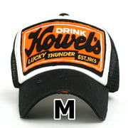 ililily Howels Distressed Vintage Embroidery Baseball Cap Snapback Trucker Hat , Black