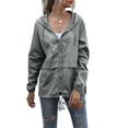 thumbnail image 1 of Sonducket Chubasquero Ligero para Mujer Impermeable Con Capucha Cortavientos para Exteriores Plegable Senderismo Camping Damas Trajes, Negro, S Prendas para la parte del cuerpo Gris claro METRO, 1 of 6