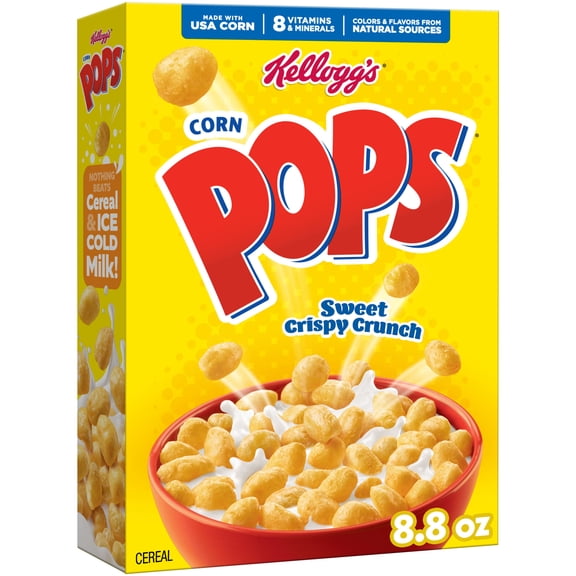 Kellogg's Corn Pops Original Breakfast Cereal, 8 Vitamins and Minerals, 8.8  oz