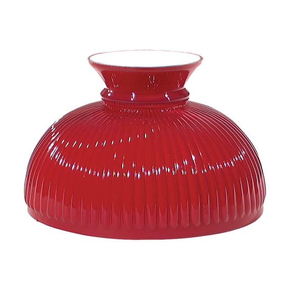 B&P Lamp® 10" Cased Ruby Glass Rib Shade
