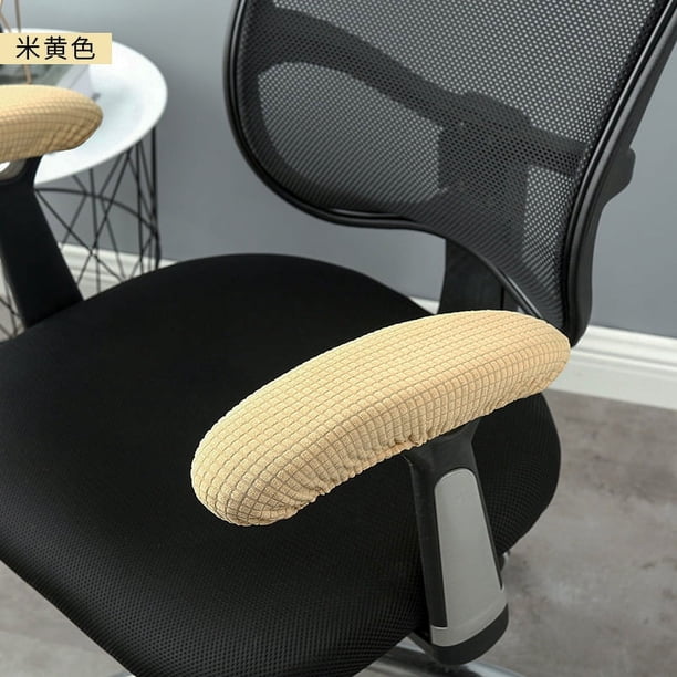 Nvzi Funda elástica para brazo de silla de oficina, resistente al agua, de licra, elástica, de jacquard, para silla de escritorio, color beige