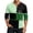 Army Green, variant on Men's St. Patrick's Day Irish Henley Shirt 3/4 Sleeve Color Block Clover Top