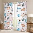 thumbnail image 2 of Blue Aircraft Curtains & Drapes Brown Beige Airplane Curtains, Cartoon Elephant Blackout Curtains Rainbow Hot Air Balloon Living Room Curtains, Colorful Stars Window Curtains Cute Animal Bedroom Decor, 2 of 6