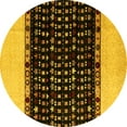 thumbnail image 1 of Ahgly Company Indoor Round Abstract Yellow Modern Area Rugs, 7' Round, 1 of 4