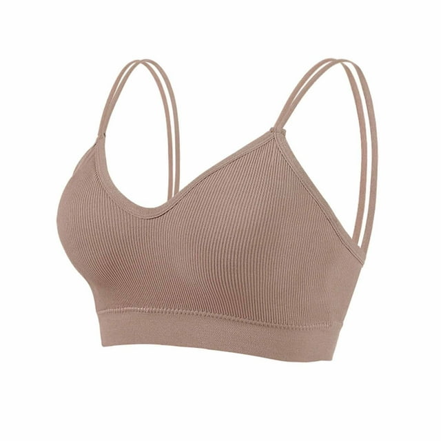 Twfbrm Bras for Women Women's Ruched Sports Bras Padded Workout Tops Medium Support Crop Tops Soft Breathable Bra