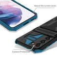 thumbnail image 3 of Allytech Galaxy A05S Rugged Case with Cards Holder, Heavy Duty Shockproof Hybrid PC TPU Back Cover Anti-Scratch Bumper Lightweight Protective Phone Case for Samsung Galaxy A05S - Blue, 3 of 9