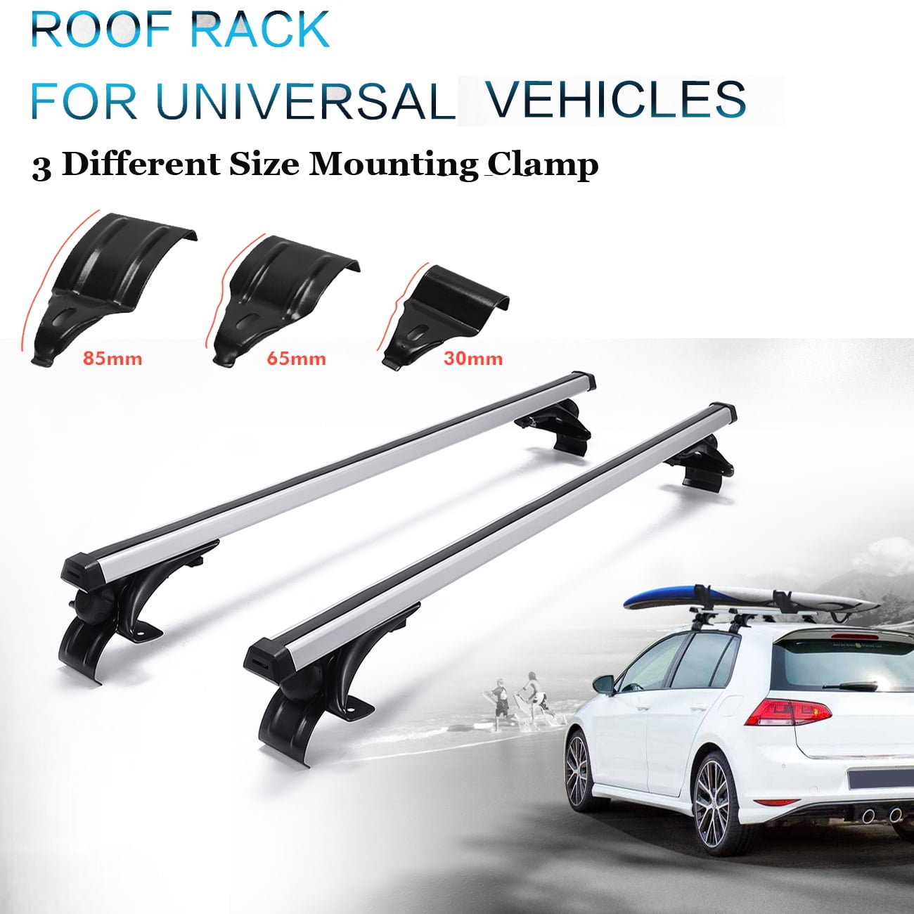 48/" Roof Rack Side Rails Bars Silver Pair Set Aluminum fit most Nissan Subaru