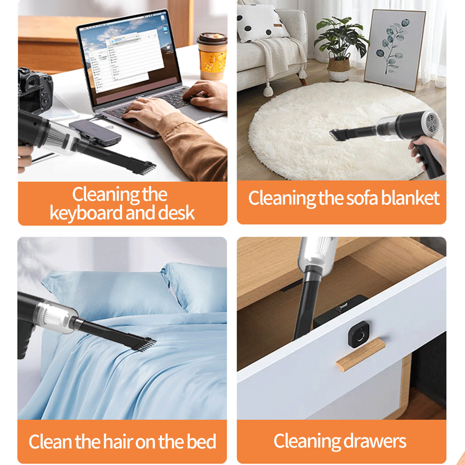 SZBAOAN 7.4 V Cordless Handheld Vacuum Cleaner - Portable High Power