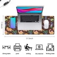 thumbnail image 5 of Long Mouse Pads for Desk,Brown Dinosaurs Flowers Trees Pattern Desk Mats on Top Of Desks, Desk Mouse Pad Extra Large with 3mm Non-Slip Base and Stitched Edge for Gaming,Office,Work,Home 31.5"x11.8", 5 of 6