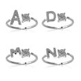 thumbnail image 2 of A-z Letter Metal Adjustable Opening Ring Initials Name Alphabet, 2 of 2