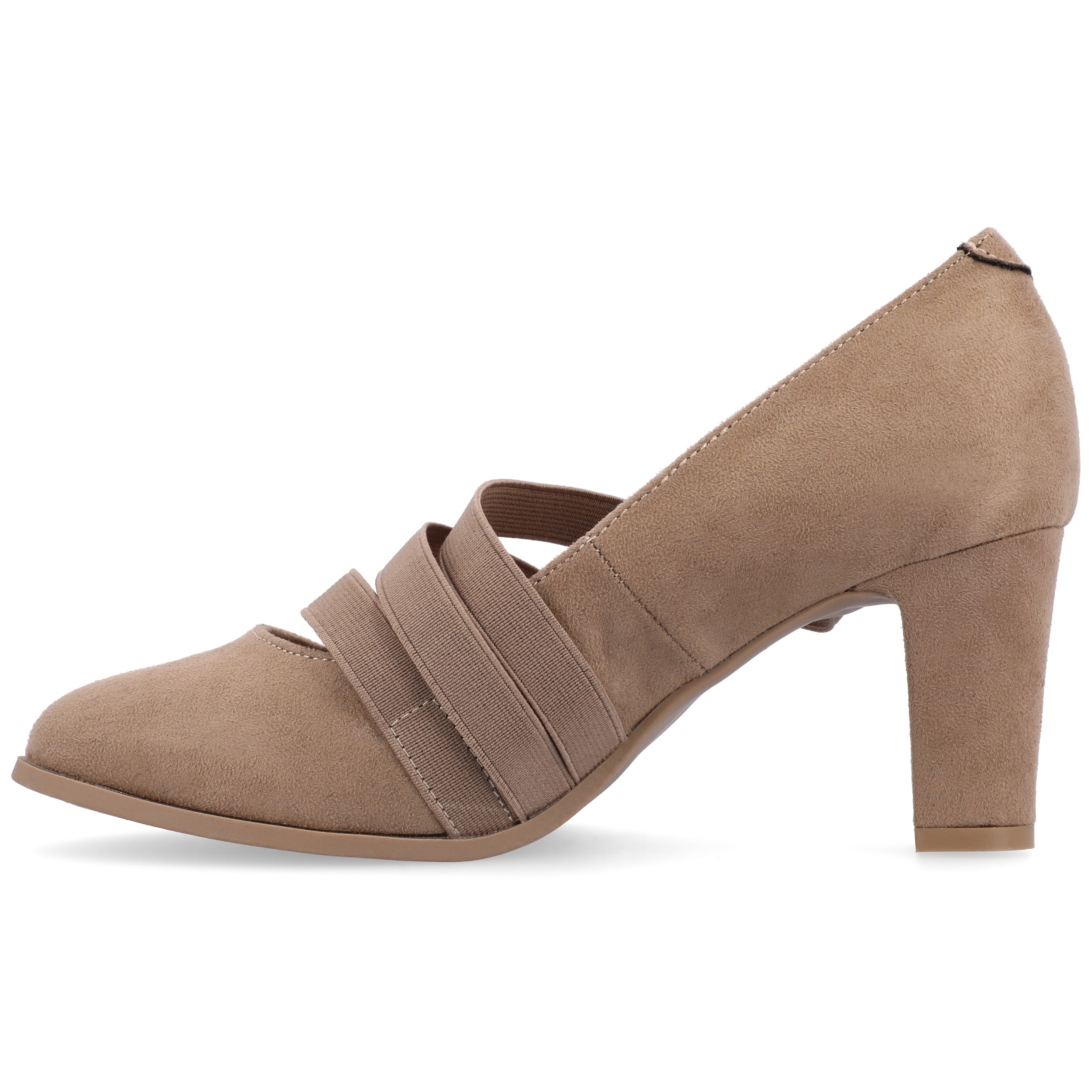 Journee Womens Loren Comfort Insole Round Toe Mid Block Heel Pumps, Widths Available