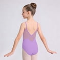 thumbnail image 5 of HAOTAGS Girls Ballet Leotard,Sleeveless Elastic Waist Solid Color Dance Practice Clothes Purple 3-4, 5 of 6