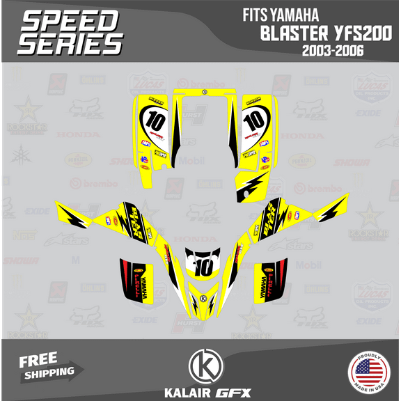Kalair GFX Graphics Kit for Yamaha ATV BLASTER YFS 200 (2003-2006) Speed Series