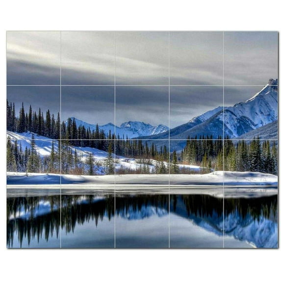Mountain Ceramic Tile Mural Kitchen Backsplash Bathroom Shower, 401054-S54