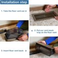 thumbnail image 4 of Zhuge 6 floor vent filter screens, household vent floor trough net pocket floor standing garbage collection net floor vent screen filter, for floor replacement (black, 4 "x 12"), 4 of 5