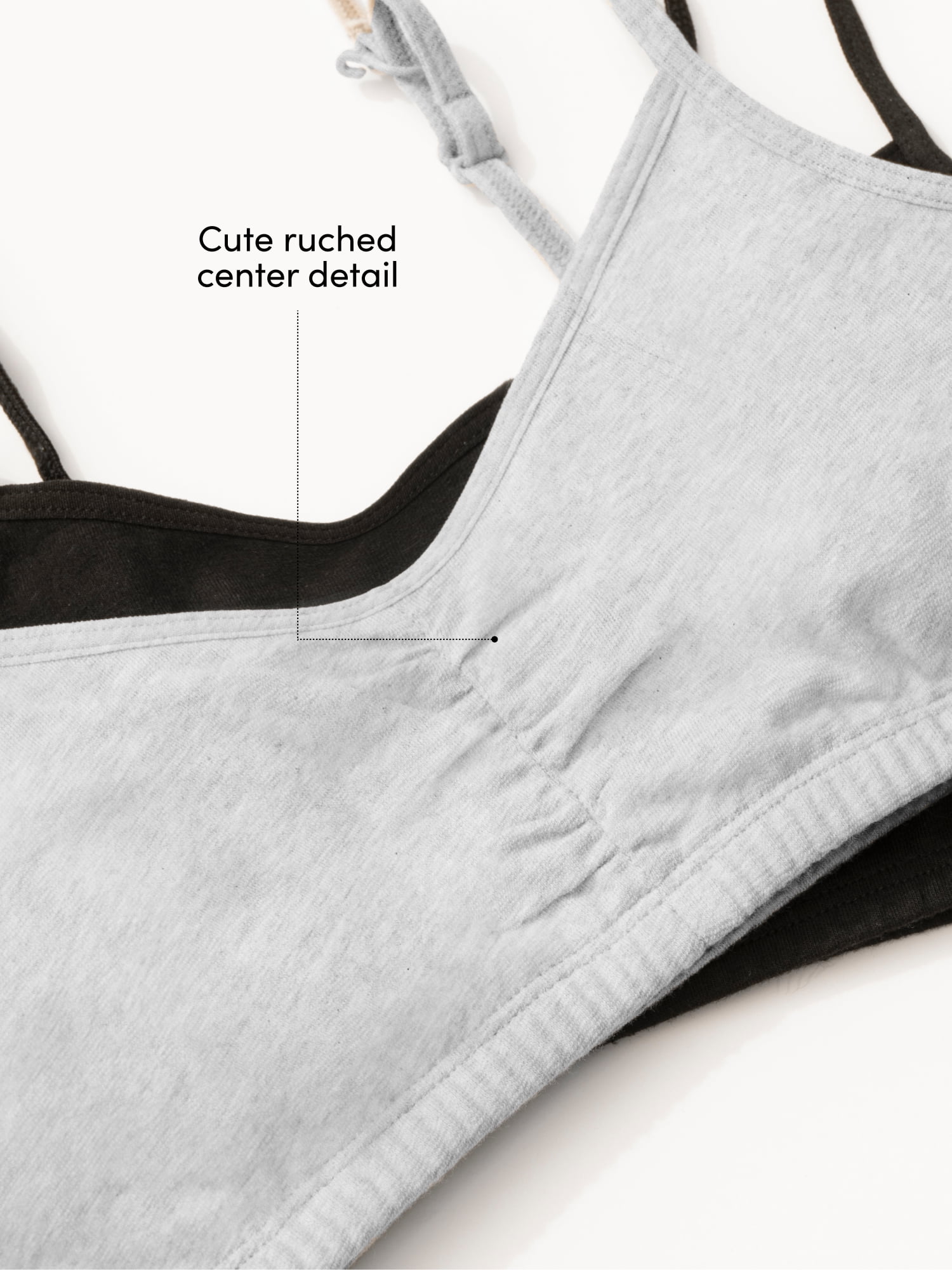 Fruit of the Loom Girls Sports Bra with Removable Pads, 2-Pack, Sizes (28-38)