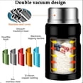 thumbnail image 2 of Recipiente térmico aislado de 25 oz para comida caliente, termo para sopa con cuchara, lonchera de acero inoxidable al vacío, termo para alimentos para niños y adultos, color negro, 2 of 4