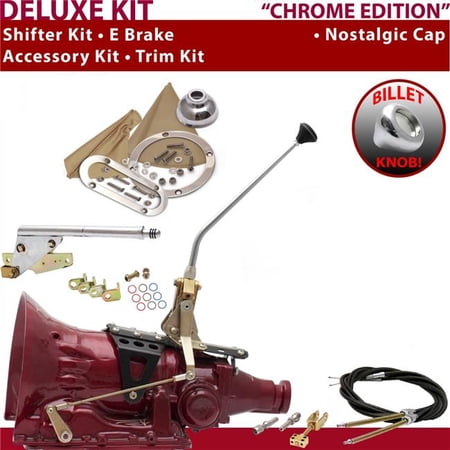 American Shifter 4L60 Shifter Kit Chrome 12 in. E Brake Cable Trim Kit for F0C8A
