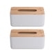 thumbnail image 1 of 2 cajas de pañuelos para coche, porta toallas de papel, contenedor de madera para servilletas de escritorio, para el hogar y la oficina, 1 of 7