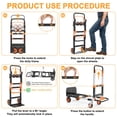 thumbnail image 2 of Yacona 3-in-1 Folding Hand Truck, Foldable Dolly Cart with Wheels Heavy Duty, Convertible Hand Cart for Moving with Retractable Handle, Orange, 2 of 7