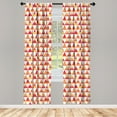 thumbnail image 4 of Ambesonne Abstract Window Curtains, Triangle Geometric Art, Each 28" W x 95" L, Orange Scarlet, 4 of 4