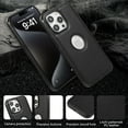 thumbnail image 7 of for iPhone 16 Pro Back Case, Classic Premium PU Leather Drop Protective Ultra Slim Shockproof Anti-Scratch Anti-scratch Phone Case Hard Back Cover for iPhone 16 Pro, Black, 7 of 7
