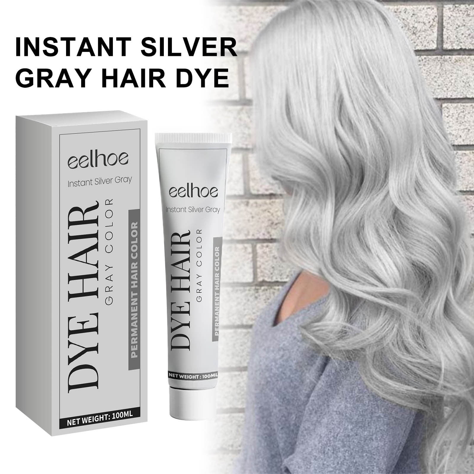 SDJMa Silver Grey Hair Color Cream - Natural, Fashionable 