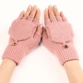 thumbnail image 5 of Guantes de invierno para mujer, 2 guantes convertibles de punto cálidos sin dedos para regalos de mujer con gorro de cubierta de manoplas, 5 of 5