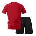 thumbnail image 5 of BRANROY Men's Summer Outfits 2 Piece - Short Set Tracksuit for Workout, Casual Two Piece Outfit with Comfort Tee and Shorts,Red,XL, 5 of 8