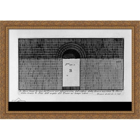 The Roman antiquities, t. 1, Plate XXII. Cloaca Maxima 38x28 Large Gold Ornate Wood Framed Canvas Art by Giovanni Battista Piranesi