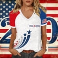 thumbnail image 2 of T Shirts Women 4Th Of July Patriotic Print V Neck Short Sleeve Topsfor Daily Wear Womens Tees White L, 2 of 4