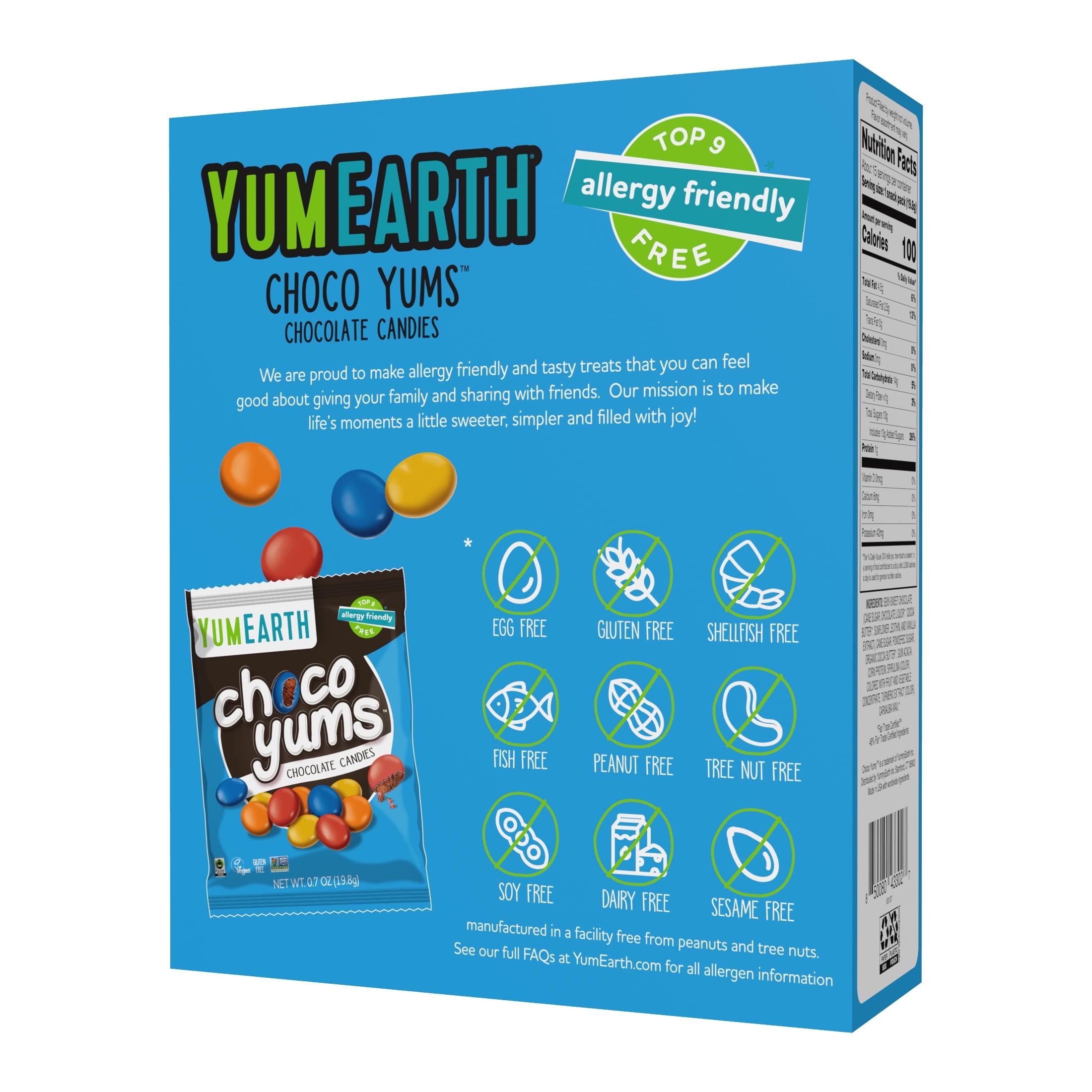 YumEarth Halloween Choco Yums - Dairy-Free Snackpacks, 15 Count