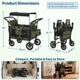 thumbnail image 2 of Memoryfield 4-Seater Stroller Wagon for Kids with Safety Harness, Removable Canopy, Snack Tray & Swivel Wheels, Green, 2 of 7
