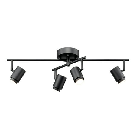 

Globe Electric Walton 4-Light Matte Black 29W Integrated LED Track Lighting with Swivel Center Bar 59884