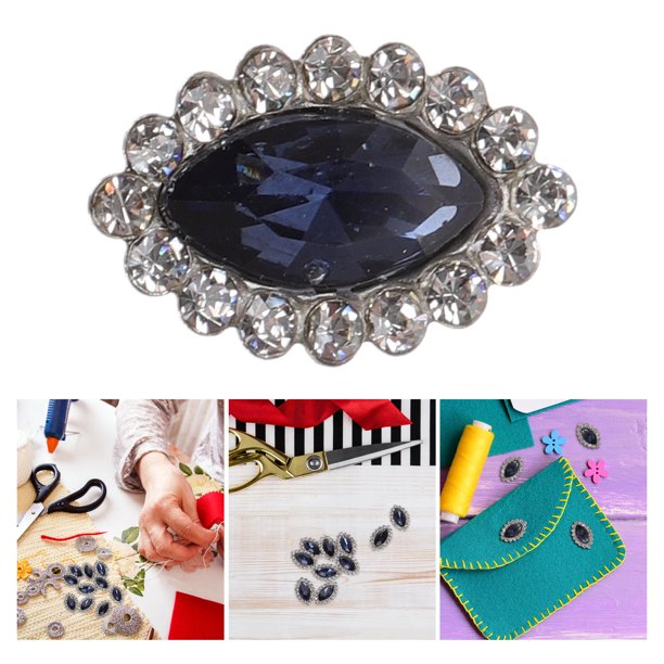 SHOWERORO 10Ud De Cristal Azul Oscuro Para Coser En Ropa Y Accesorios Manualidades