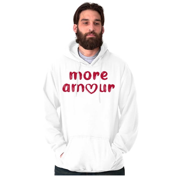 Valentine's Day More Amour Heart Hoodie Sweatshirt Women Men Brisco Brands S