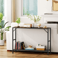 thumbnail image 6 of Biemlerfn Narrow Console Table, 11.22" Entryway Table Hallway Table with Storage Shelves, Sofa Table for Living Room, Foyer, Rustic Brown, 6 of 9