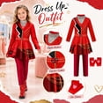 thumbnail image 2 of Descendant 4 Red Cosplay Costume for Girls, The Rise of Red Jumpsuit Dress Outfit for Halloween Party Dress Up, 2 of 8