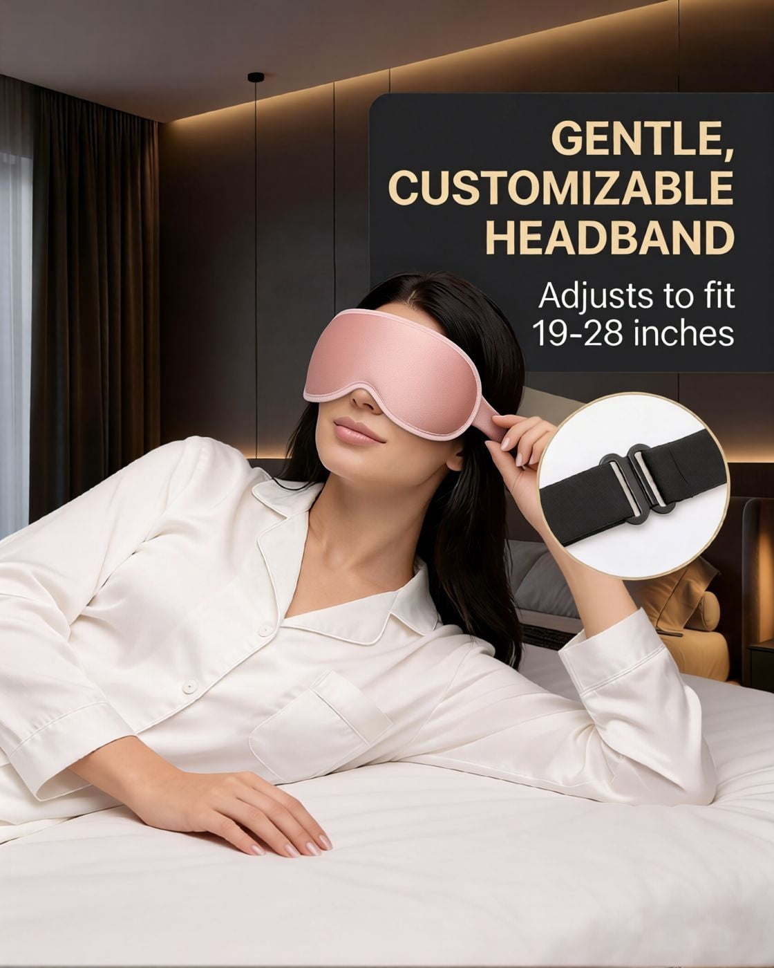 Weighted Sleep Mask for Light Sleepers, 3D Blackout Eye Mask for Deep Night Sleep and Light Blocking