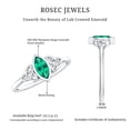 thumbnail image 5 of Rosec Jewels Certified Lab Grown Emerald Engagement Ring for Women - Celtic Knot Ring (4X8 mm Marquise Emerald, AAAA Quality), 10K White Gold, US 4.00, 5 of 6