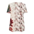 thumbnail image 4 of Tops de Ajuste Suelto para las Mujeres Imprimir Plisado Patchwork Cuello en V Manga Corta, Blusa de Moda para el Hogar Y Diario, 4 of 5