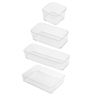 AERCANA Plastic Stackable Storage Bins Garage storage bins Clear Storage  Bin With Labels(Clear,7-4/5X 5-1/3X 4-1/3)