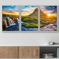 thumbnail image 2 of wall26 Framed Canvas Print Wall Art Set Majestic Waterfall Mountain Sunset Nature Wilderness Photography Realism Decorative Landscape Colorful for Living Room, Bedroom, Office - 24"x36"x3 W, 2 of 5