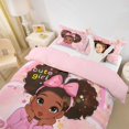 thumbnail image 2 of Castle Fairy Girly Cartoon Black Princess Bedding,Sweet Hot Air Balloon Star Duvet Cover Full,Pink Gold,Pink Reversible,1 Duvet Cover and 2 Pillowcases, 2 of 6