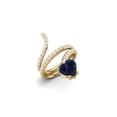 thumbnail image 2 of 7MM Heart Shape Wrap Bypass Ring Natural Blue Sapphire 925 Silver Gold Vermeil Women Rings, 2 of 3
