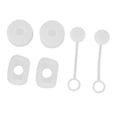 thumbnail image 3 of Juego de 6 tapones para pajitas de silicona reutilizables y sellados, cuadrados y redondos, transparentes, 3 of 15
