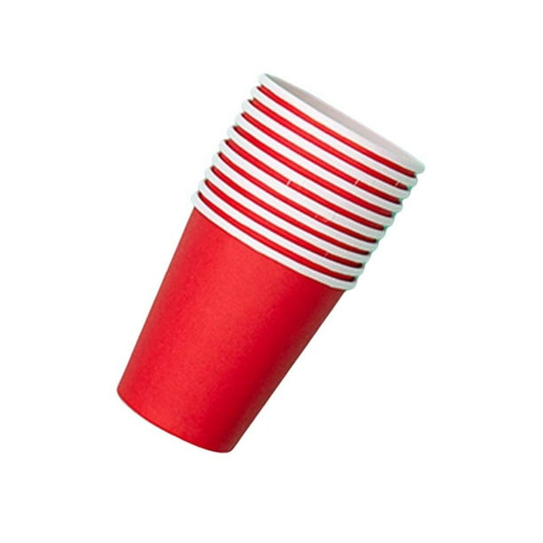 Cateissary 10 Uds de vasos de papel de colores desechables Mostrada Rojo